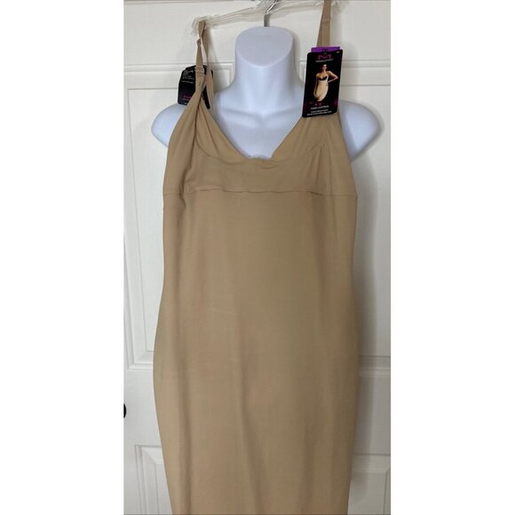 Maidenform Firm Control Sleek Smoothing Wear-Your-Own-Bra Slip 2XL Beige - Picture 2 of 5
